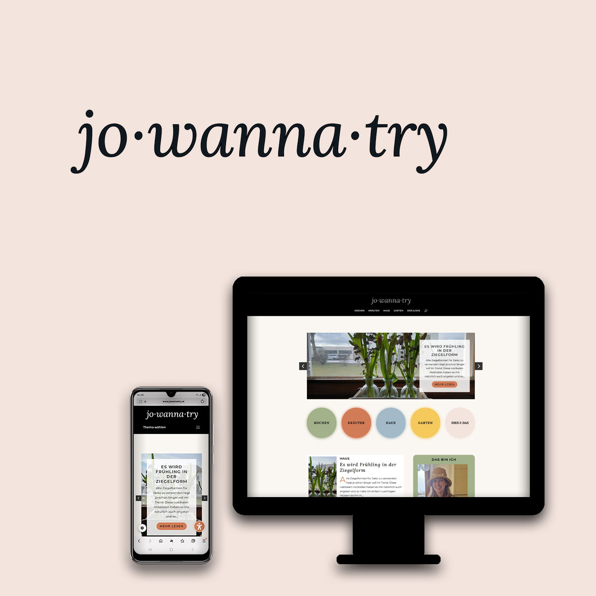 eine Website in der Desktop- und in der mobilen Darstellung